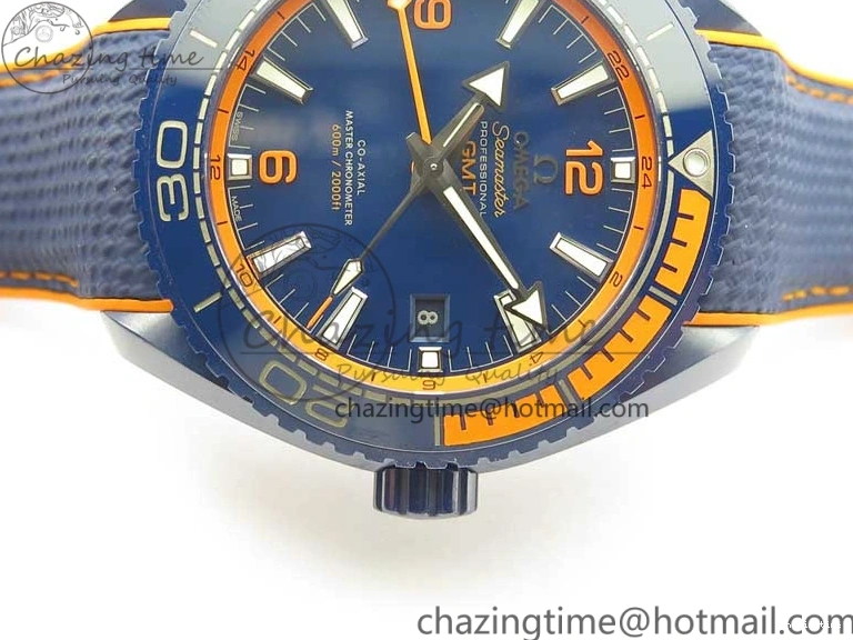 0521 Planet Ocean 45.5mm Big Blue Real Ceramic VSF 1:1 Best Edition on Blue Rubber Strap A8906 Super Clone Unique 7896